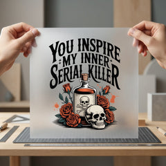 Inner Serial Killer Quote Halloween Vintage Ready to Press DTF Transfer for Dtf