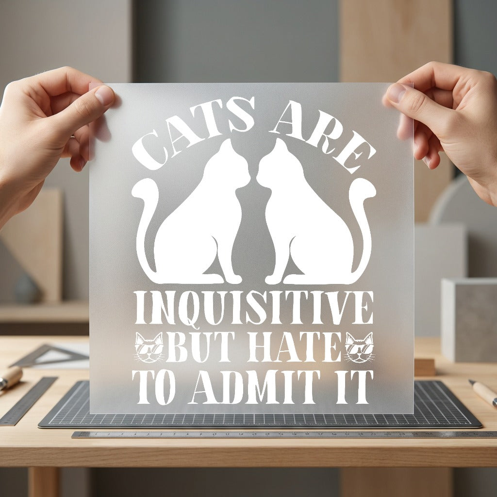 Inquisitive Cats Quote Humorous Mom Dad Ready to Press DTF Transfer for Dtf