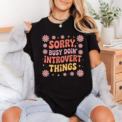 Introvert Things Retro Daisy Funny Sarcastic Ready to Press DTF Transfer for Dtf
