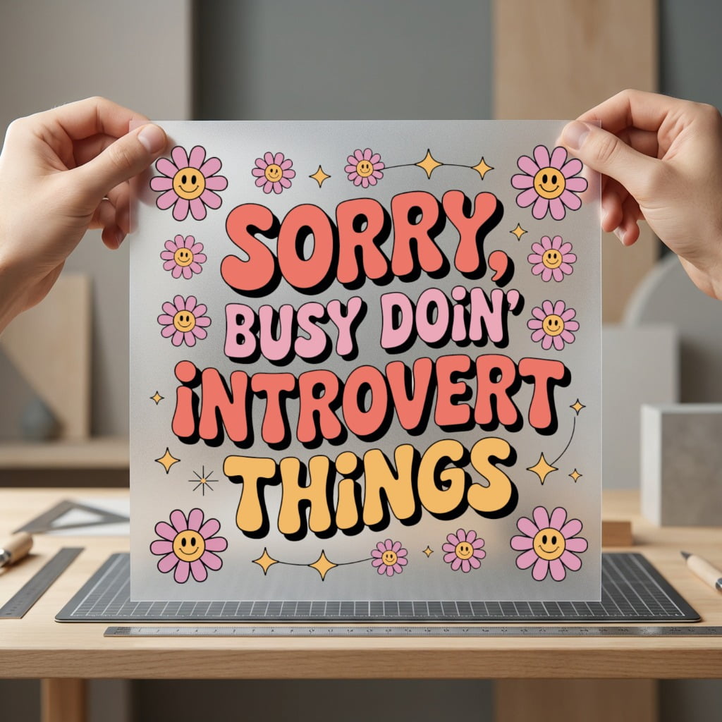 Introvert Things Retro Daisy Funny Sarcastic Ready to Press DTF Transfer for Dtf