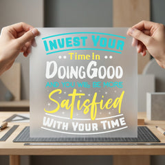 Invest Time Doing Good Kindness Collection Gratitude Collection Ready to Press DTF Transfer for Dtf