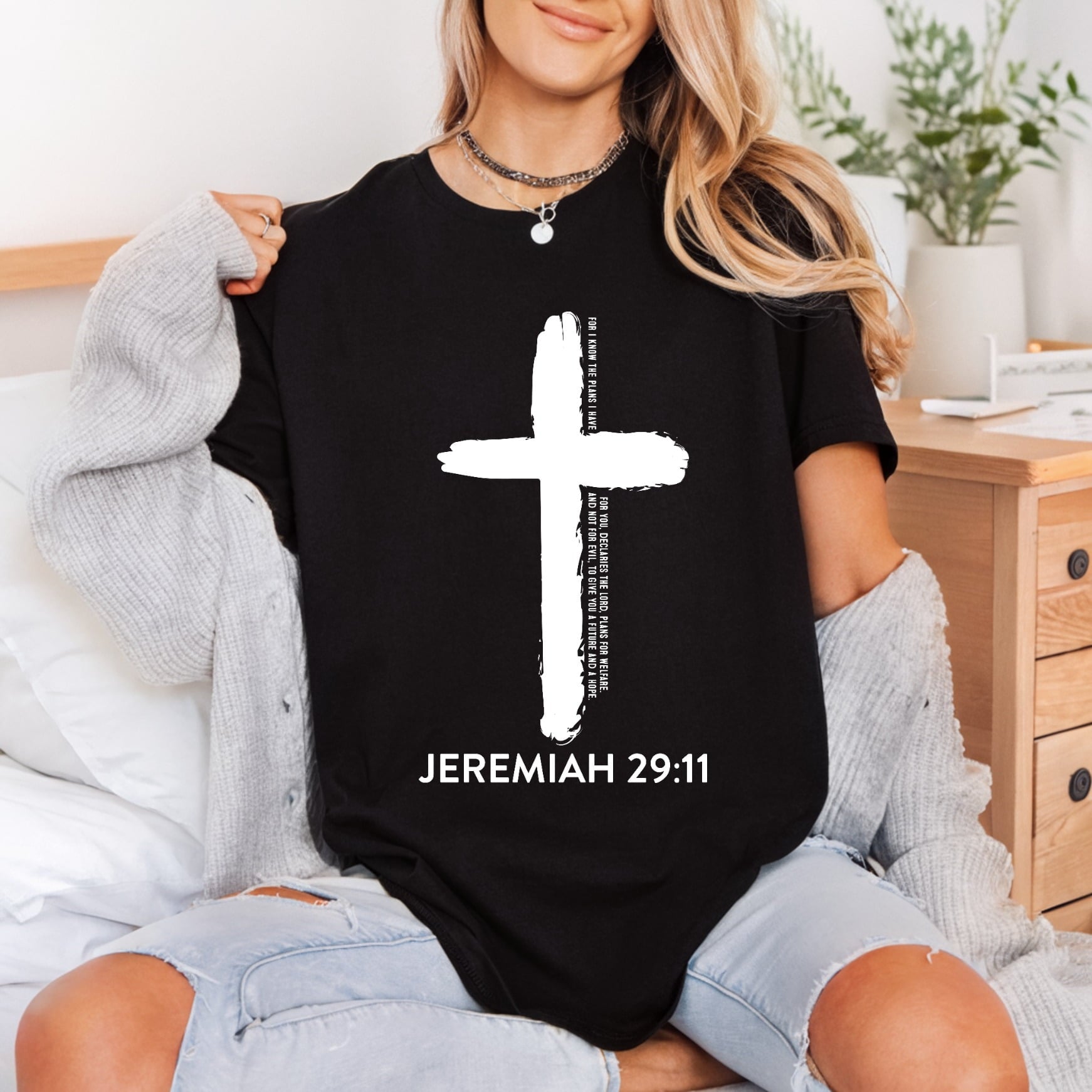 Jeremiah Cross Christian Diy Christian Faith Ready to Press DTF Transfer for Dtf