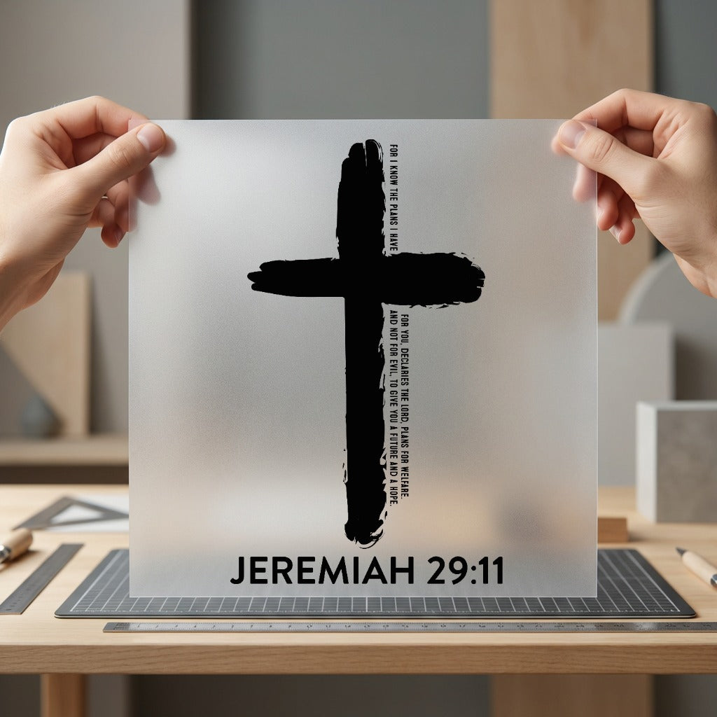 Jeremiah Cross Christian Diy Christian Faith Ready to Press DTF Transfer for Dtf