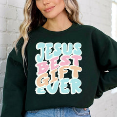 Jesus Best Gift Ever | Retro Christian Praise Sweatshirt - Luckets.com
