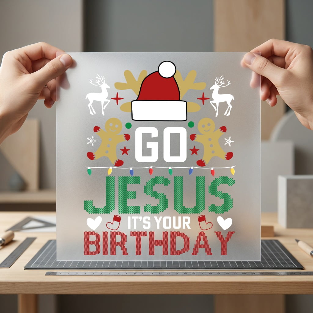 Jesus Birthday Christmas Diy Christian Faith Ready to Press DTF Transfer for Dtf