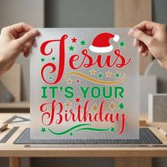 Jesus Birthday Christmas Diy Christian Faith Ready to Press DTF Transfer for Dtf