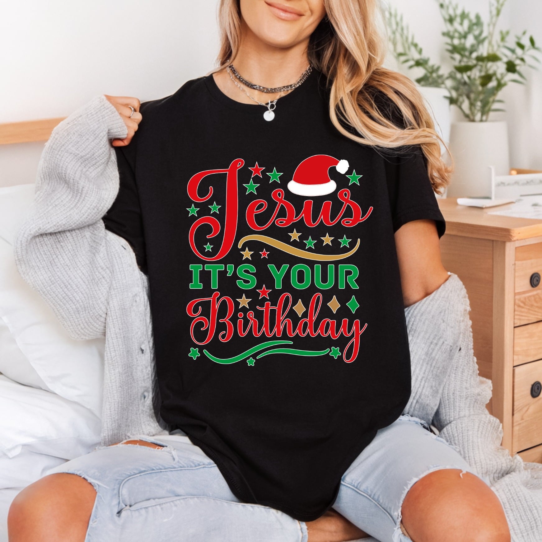 Jesus Birthday Christmas Diy Christian Faith Ready to Press DTF Transfer for Dtf
