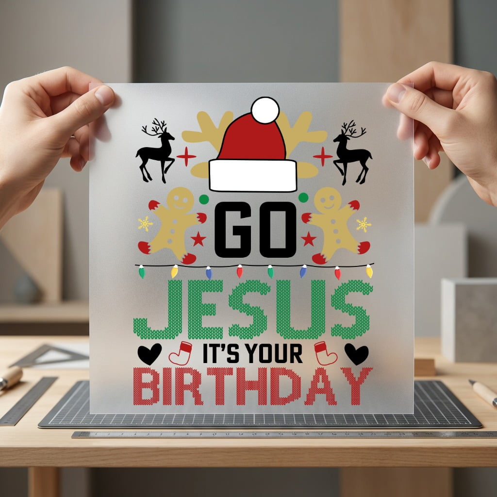 Jesus Birthday Christmas Diy Christian Faith Ready to Press DTF Transfer for Dtf