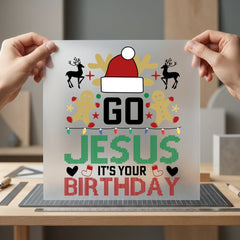 Jesus Birthday Christmas Diy Christian Faith Ready to Press DTF Transfer for Dtf