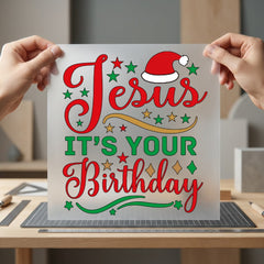 Jesus Birthday Christmas Diy Christian Faith Ready to Press DTF Transfer for Dtf