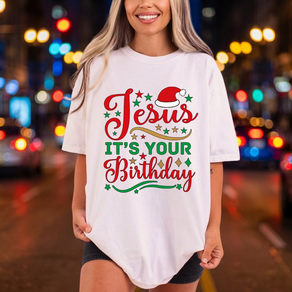 Jesus Birthday Christmas Diy Christian Faith Ready to Press DTF Transfer for Dtf