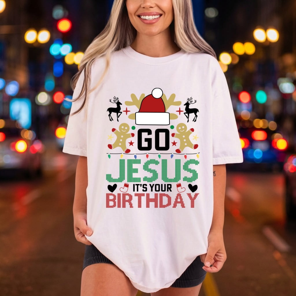 Jesus Birthday Christmas Diy Christian Faith Ready to Press DTF Transfer for Dtf
