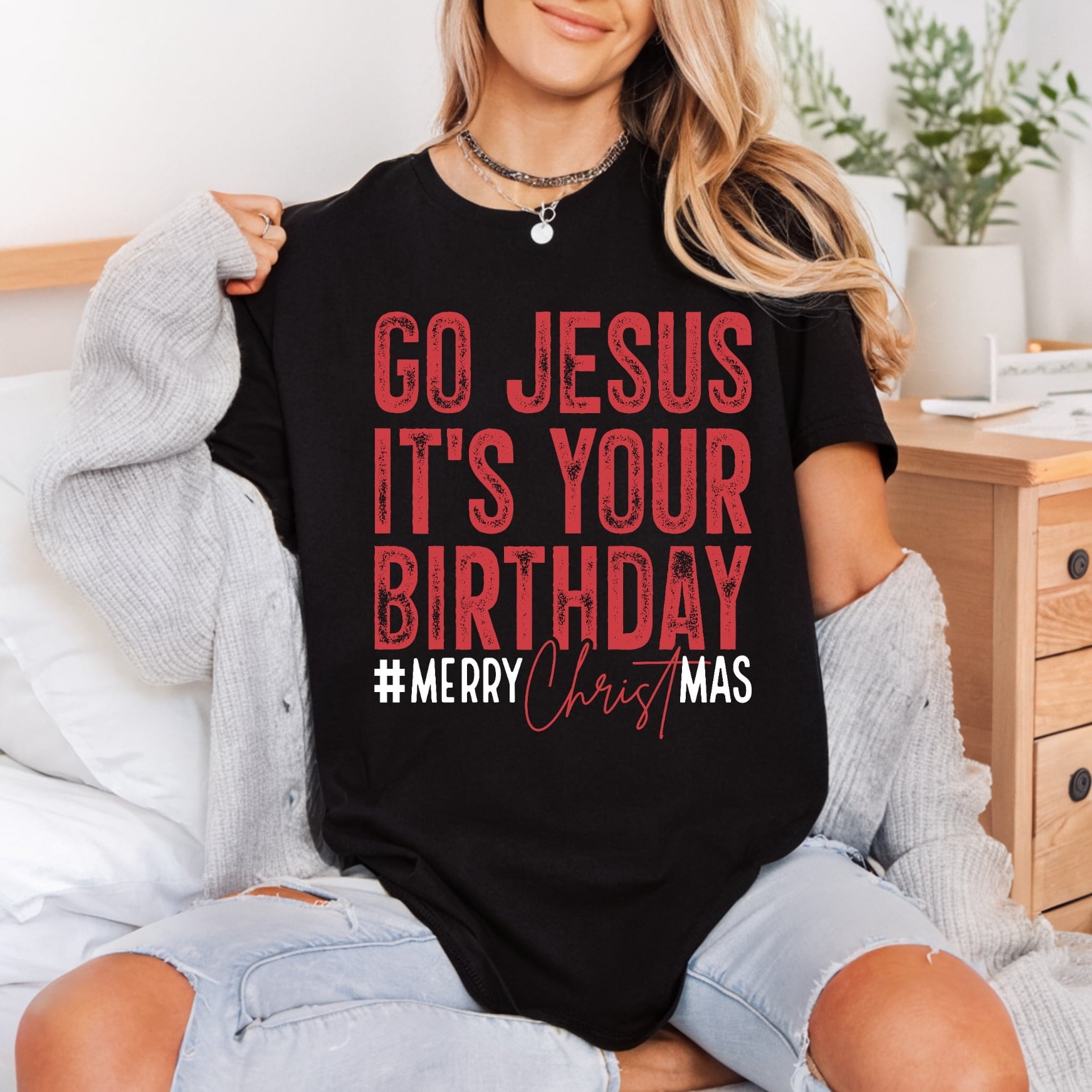 Jesus Birthday Christmas Holiday Christian Faith Ready to Press DTF Transfer for Dtf