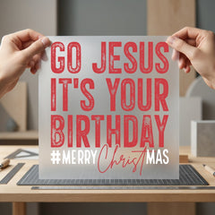 Jesus Birthday Christmas Holiday Christian Faith Ready to Press DTF Transfer for Dtf