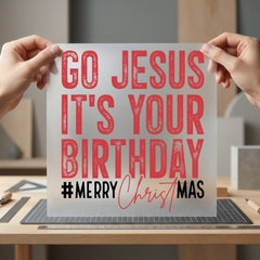Jesus Birthday Christmas Holiday Christian Faith Ready to Press DTF Transfer for Dtf