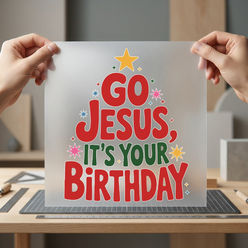 Jesus Birthday Retro Christmas Christian Faith Ready to Press DTF Transfer for Dtf