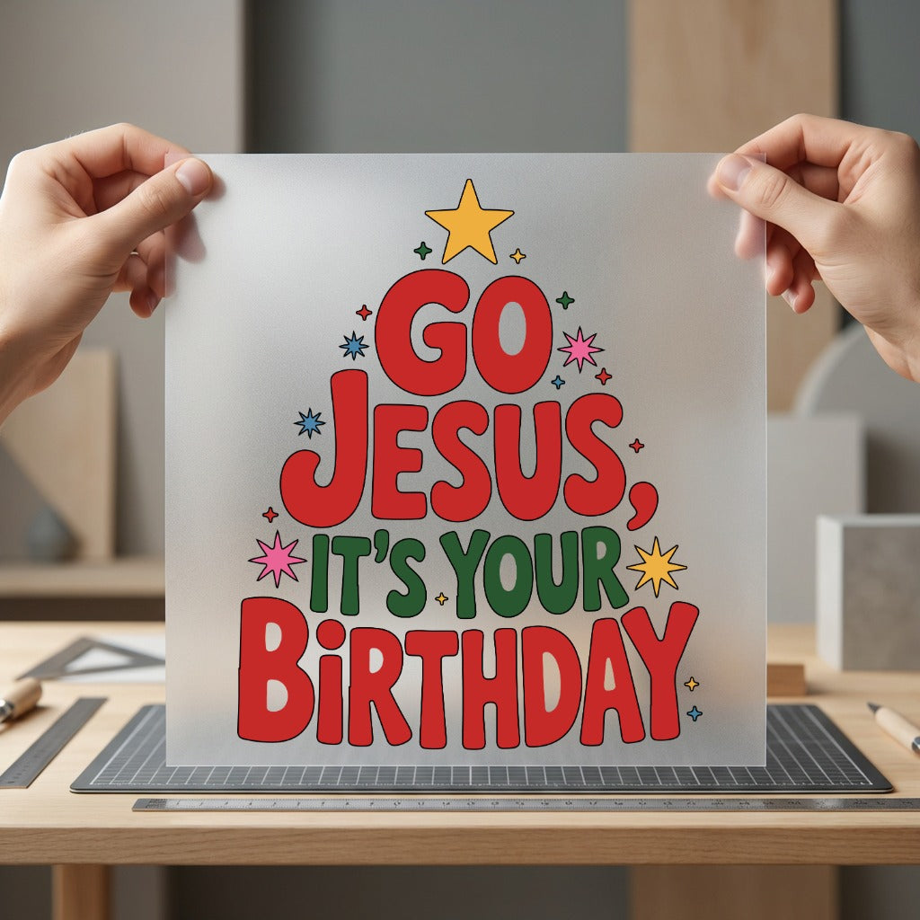 Jesus Birthday Retro Christmas Christian Faith Ready to Press DTF Transfer for Dtf
