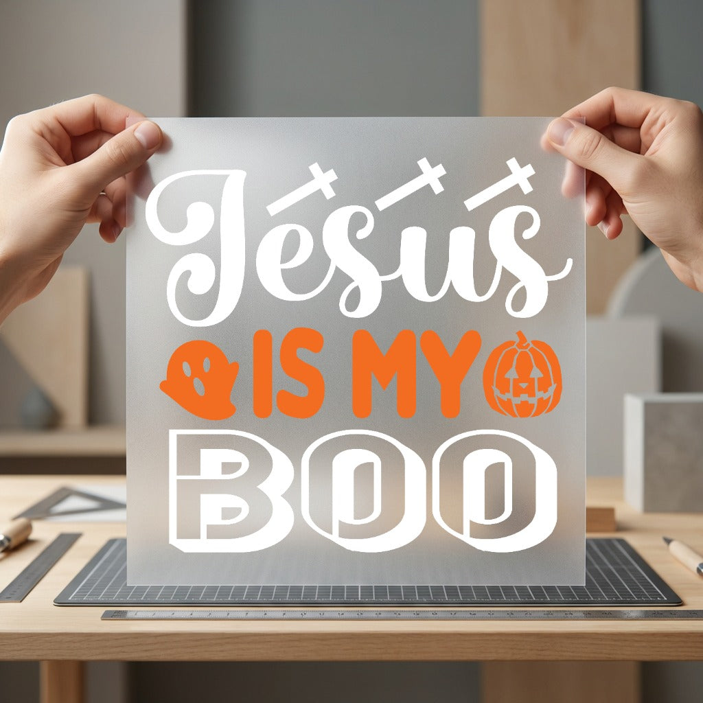 Jesus Boo Halloween Christian Christian Faith Ready to Press DTF Transfer for Dtf