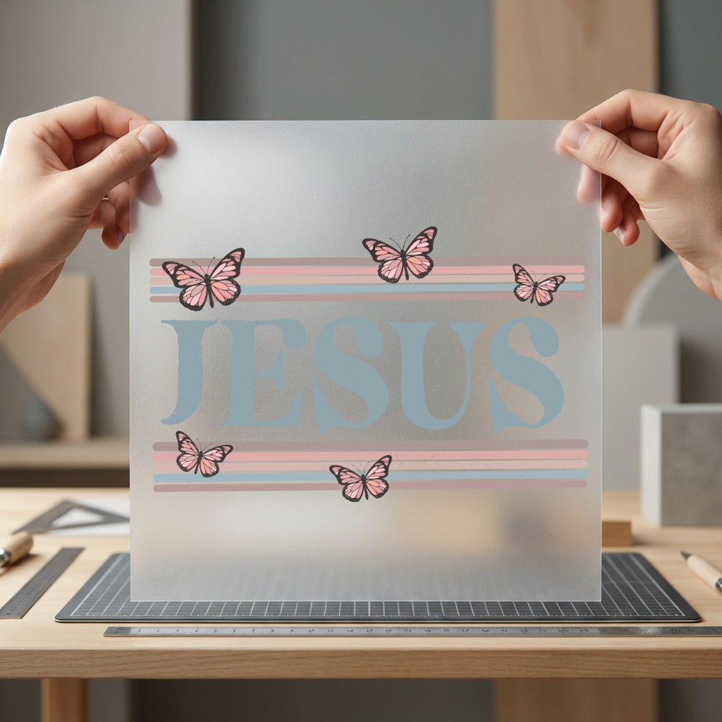 Jesus Butterflies Faith-inspired Diy Christian Faith Ready to Press DTF Transfer for Dtf