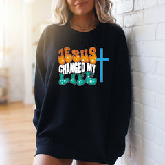 Jesus Changed My Life | Retro Faith Sweatshirt - Luckets.com