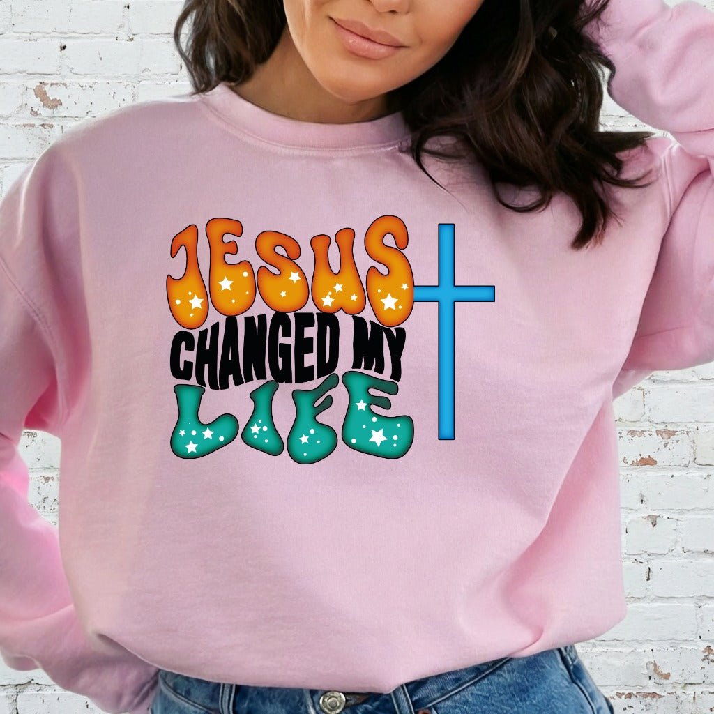 Jesus Changed My Life | Retro Faith Sweatshirt - Luckets.com
