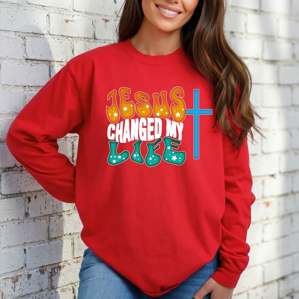 Jesus Changed My Life | Retro Faith Sweatshirt - Luckets.com