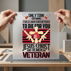 Jesus Christ American Veteran Christian Faith Ready to Press DTF Transfer for Dtf