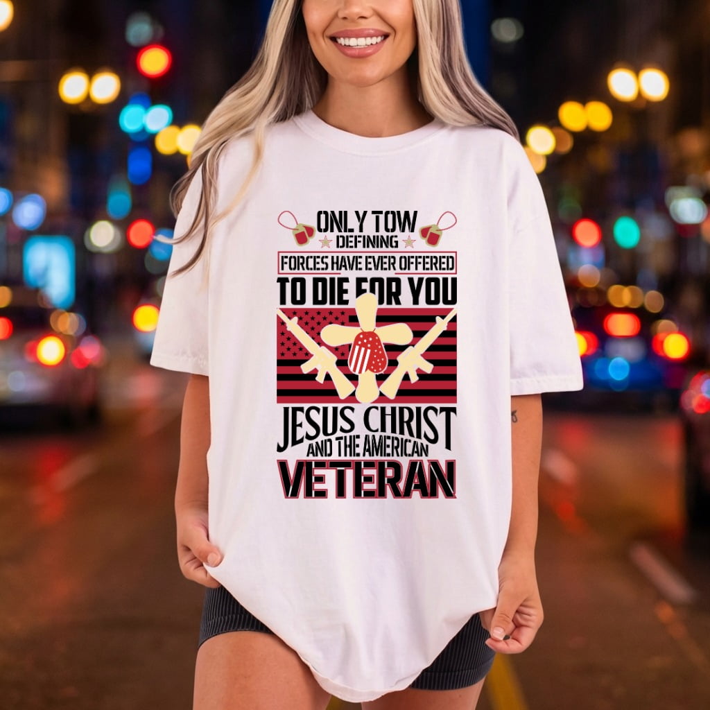 Jesus Christ American Veteran Christian Faith Ready to Press DTF Transfer for Dtf