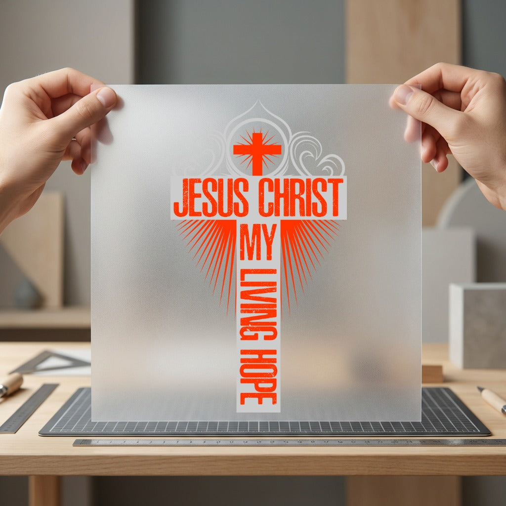 Jesus Christ Living Hope Christian Faith Ready to Press DTF Transfer for Dtf