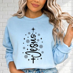 Jesus Christmas Tree | Winter Faith & Joy Sweatshirt - Luckets.com