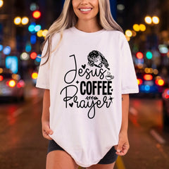 Jesus Coffee Prayer Faith Christian Faith Ready to Press DTF Transfer for Dtf