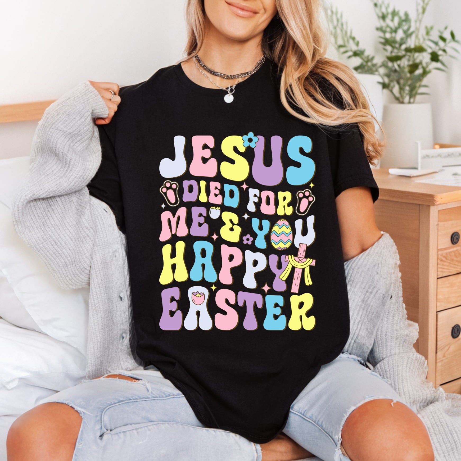 Jesus Died You Happy Christian Faith Ready to Press DTF Transfer for Dtf