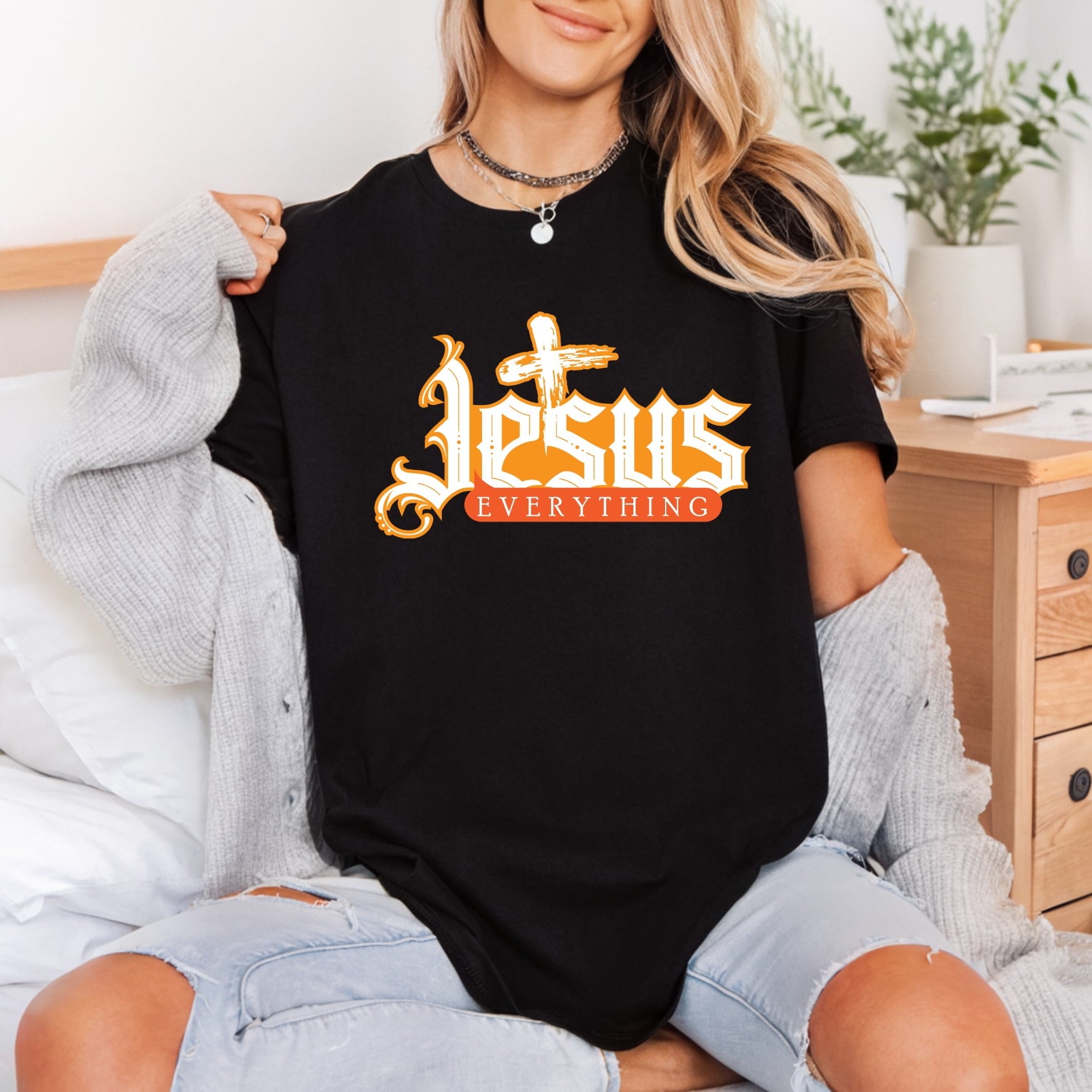 Jesus Everything Cross Christian Christian Faith Ready to Press DTF Transfer for Dtf