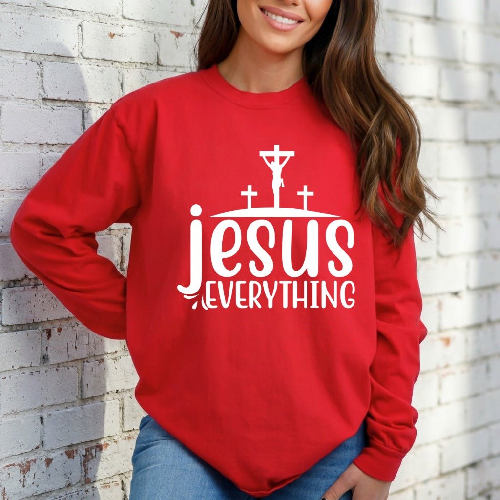 Jesus Everything | Cross & Faith Sweatshirt - Luckets.com