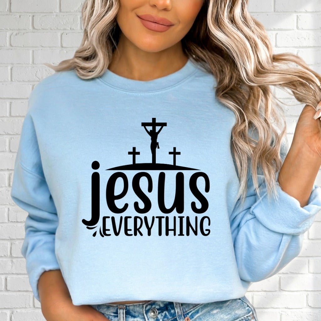 Jesus Everything | Cross & Faith Sweatshirt - Luckets.com