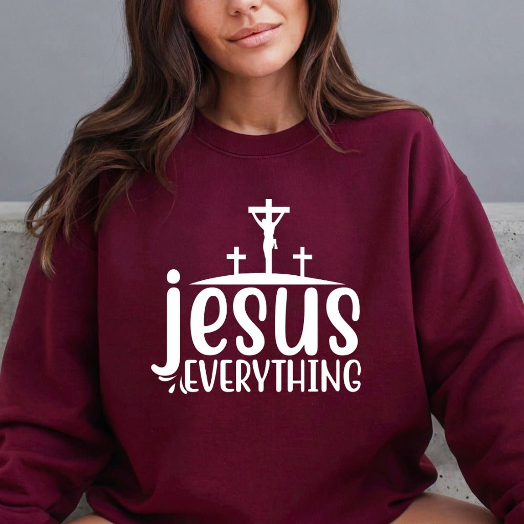 Jesus Everything | Cross & Faith Sweatshirt - Luckets.com