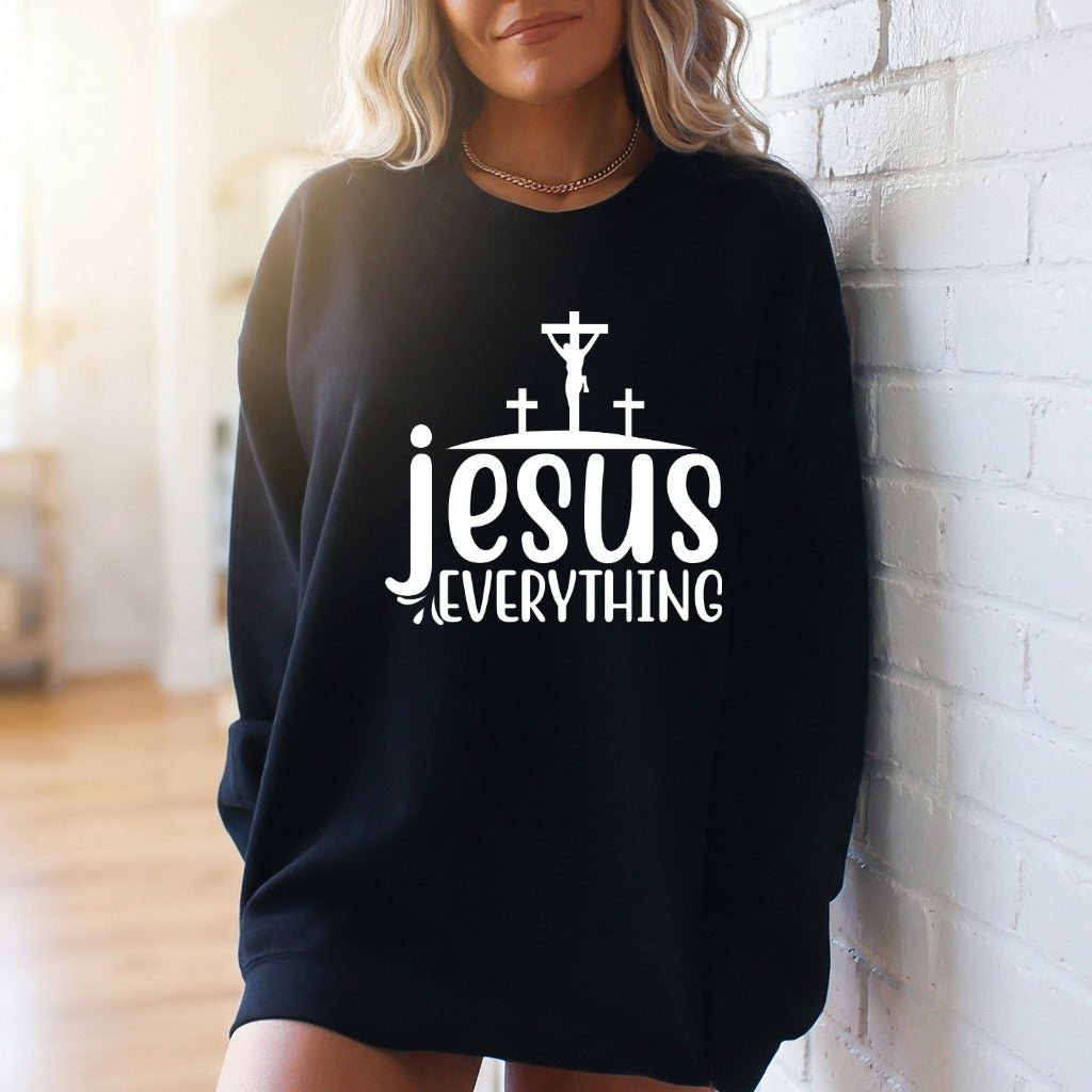 Jesus Everything | Cross & Faith Sweatshirt - Luckets.com