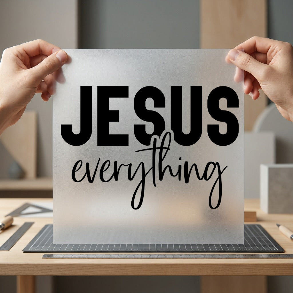 Jesus Everything Faith Script Christian Faith Ready to Press DTF Transfer for Dtf