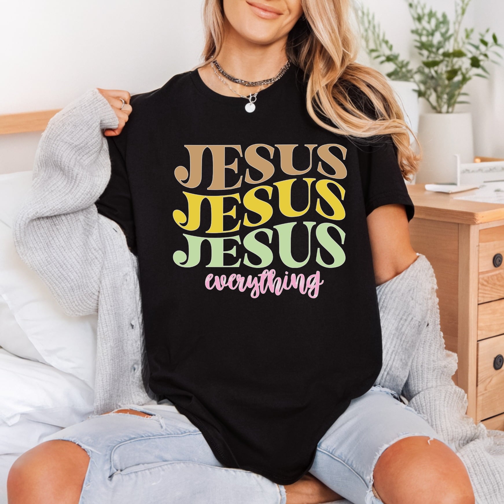 Jesus Everything Retro Faith Christian Faith Ready to Press DTF Transfer for Dtf