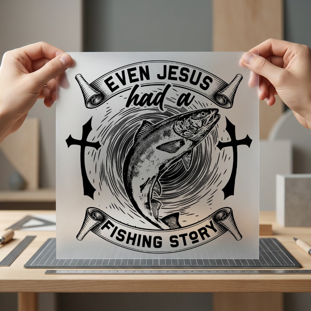 Jesus Fishing Story Retro Christian Faith Ready to Press DTF Transfer for Dtf