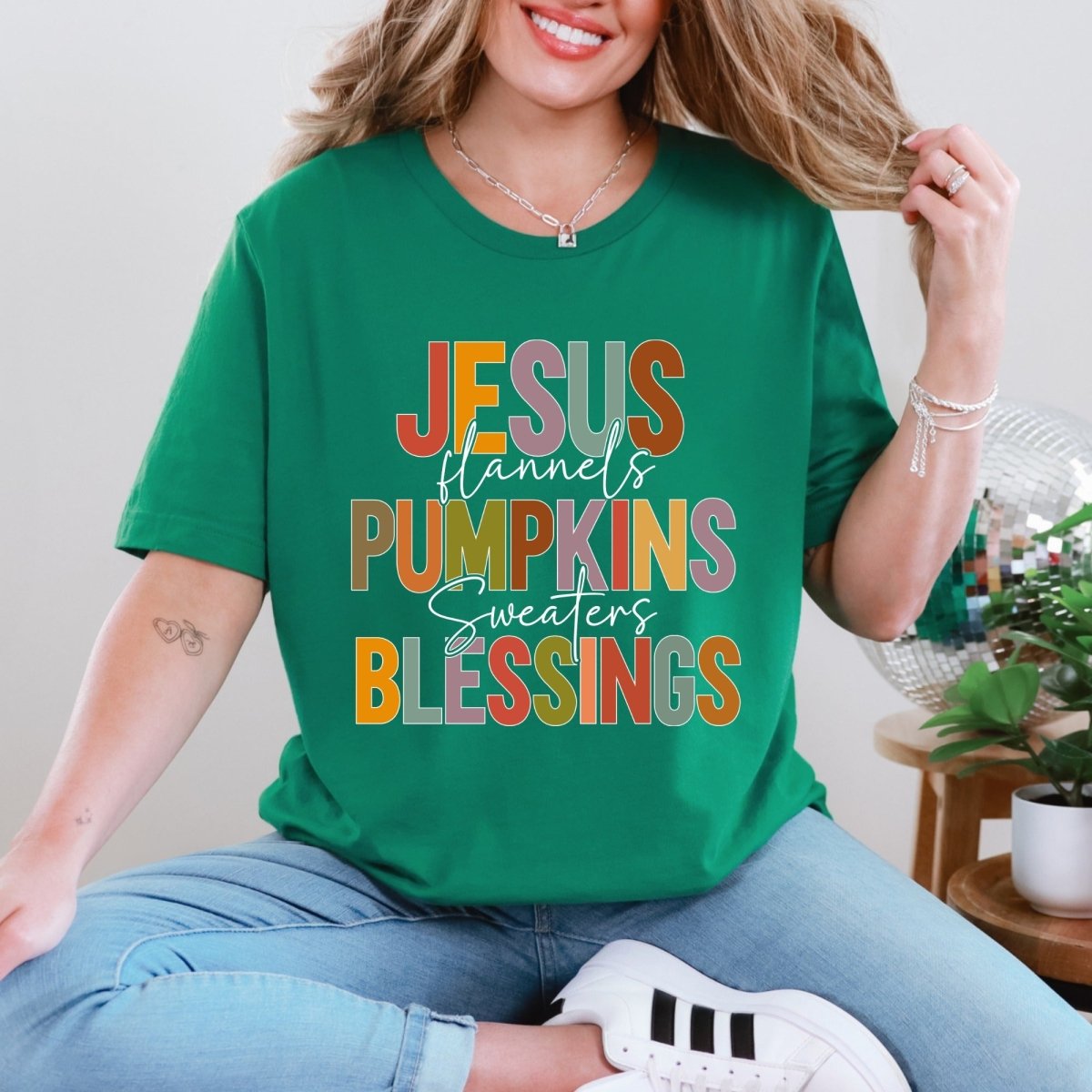 Jesus Flannels Pumpkins | Fall Blessing Tee - Luckets.com