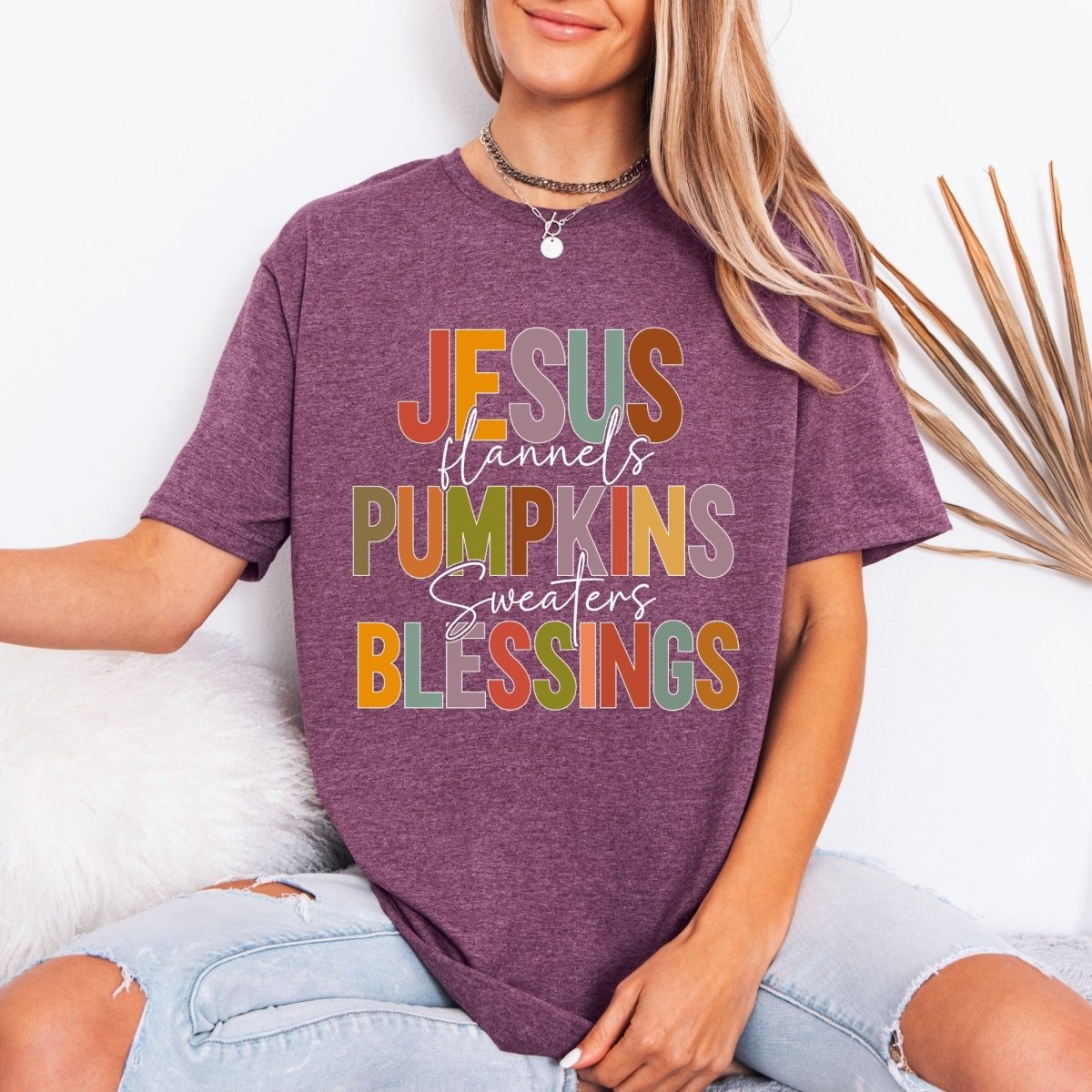 Jesus Flannels Pumpkins | Fall Blessing Tee - Luckets.com