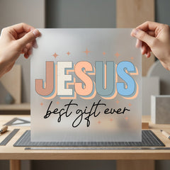 Jesus Gift Ever Retro Christian Faith Ready to Press DTF Transfer for Dtf