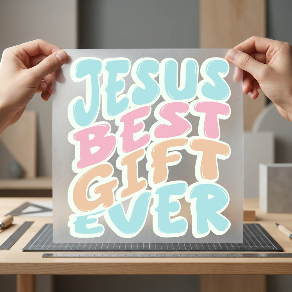 Jesus Gift Ever Retro Christian Faith Ready to Press DTF Transfer for Dtf