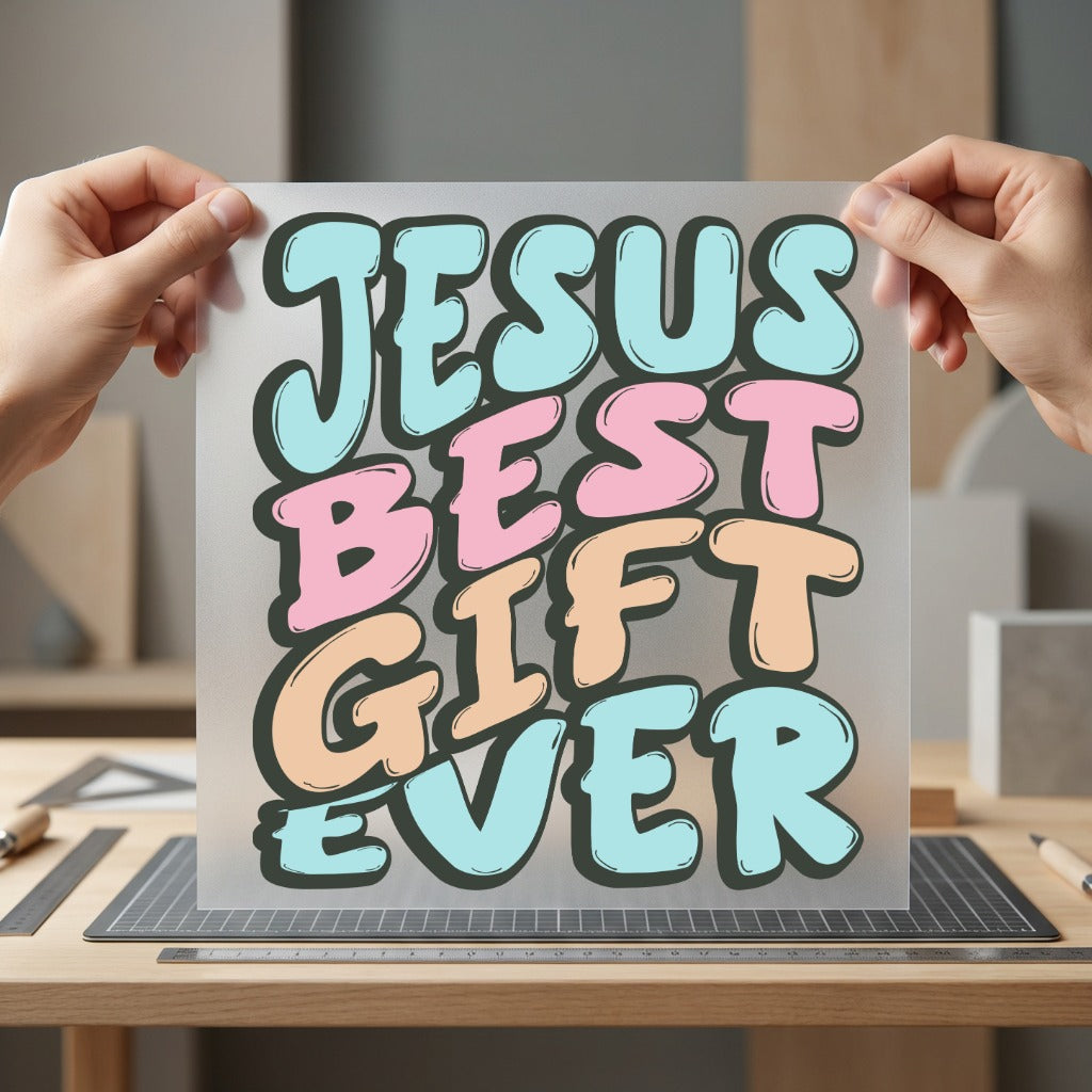 Jesus Gift Ever Retro Christian Faith Ready to Press DTF Transfer for Dtf