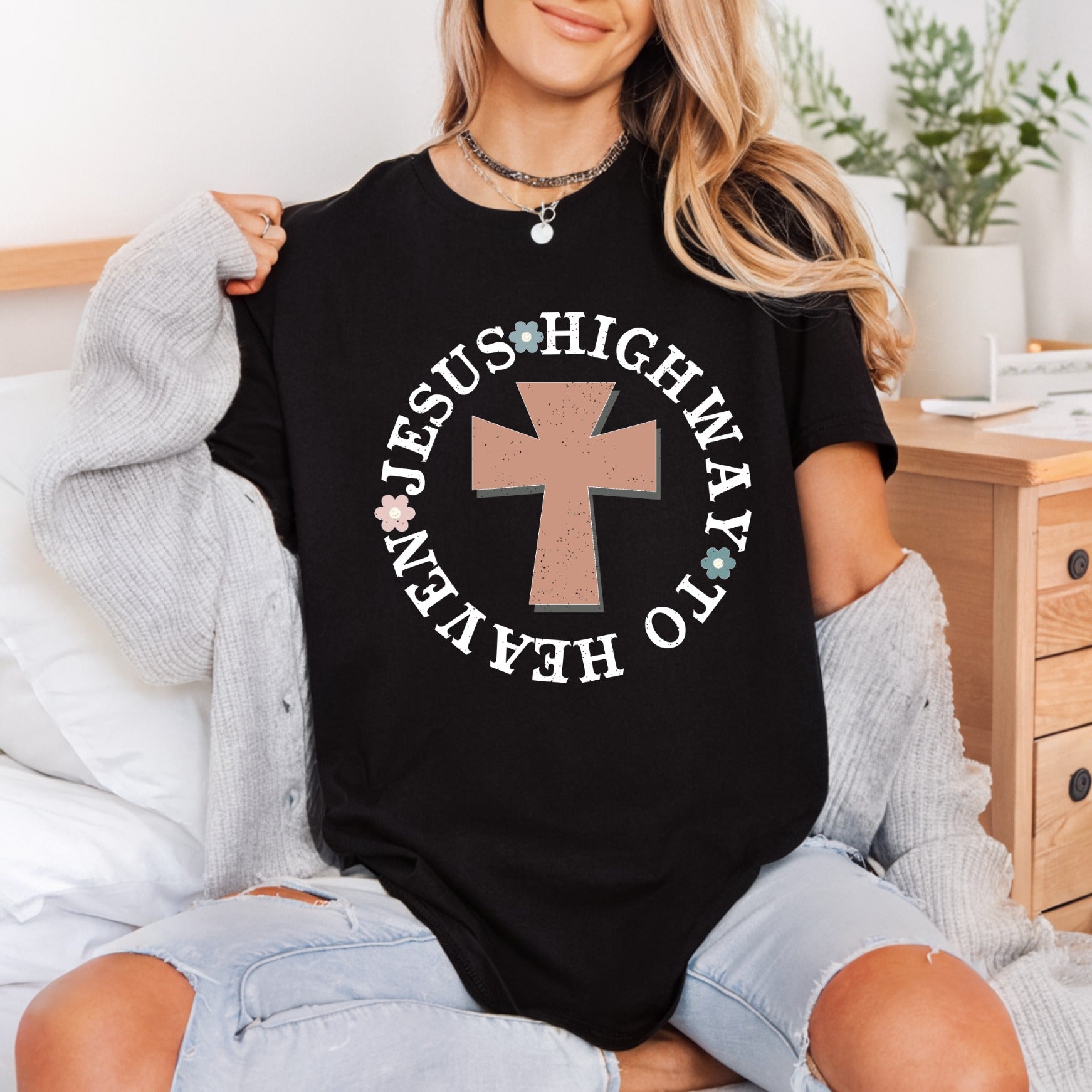 Jesus Highway Heaven Retro Christian Faith Ready to Press DTF Transfer for Dtf