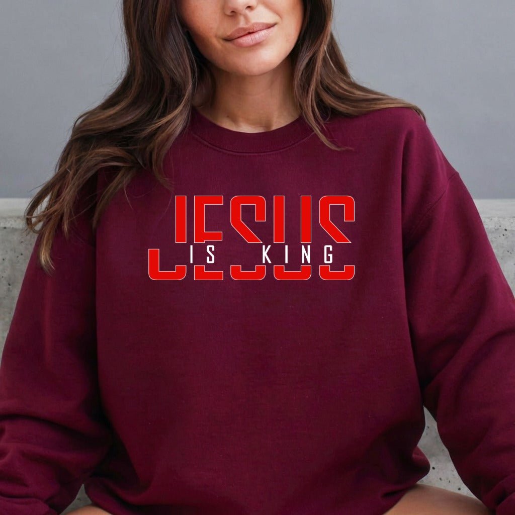 Jesus Is King | Bold Declaration Faith Sweatshirt - Luckets.com