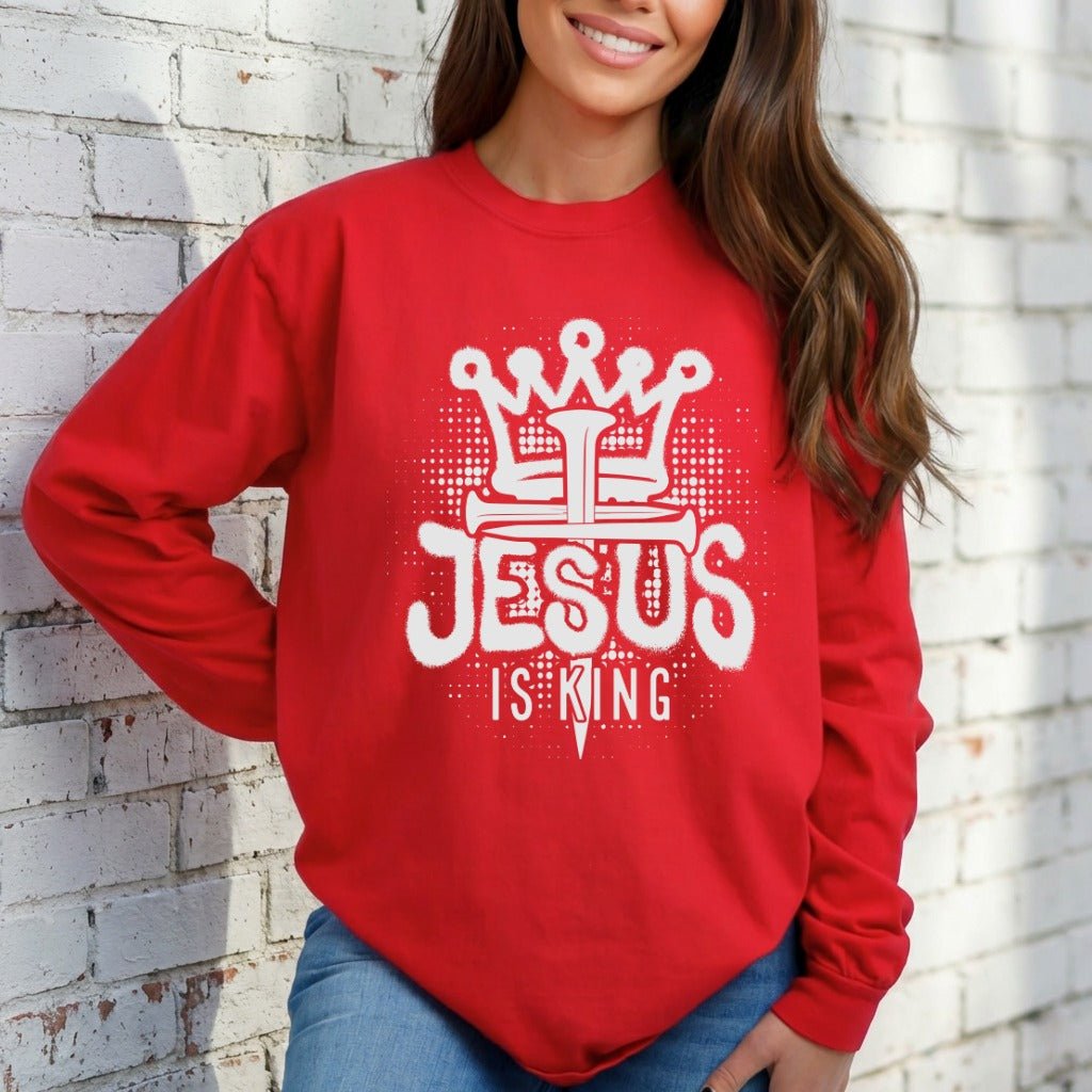 Jesus Is King | Crown & Nails Faith Sweatshirt - Luckets.com