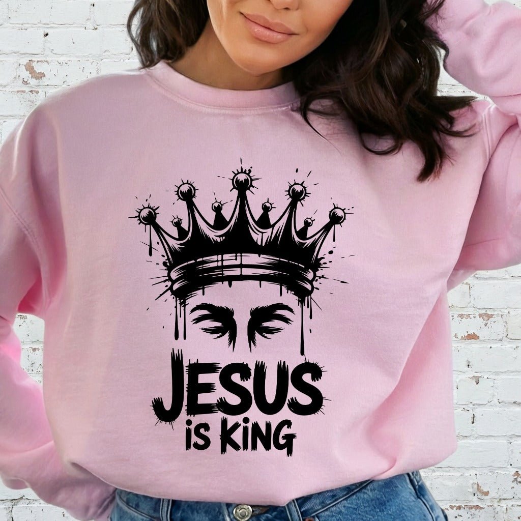 Jesus Is King | Regal Faith Worship Sweatshirt - Luckets.com