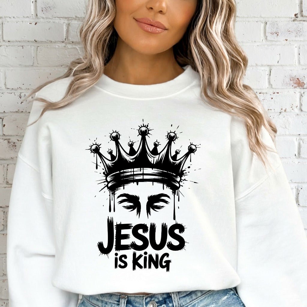 Jesus Is King | Regal Faith Worship Sweatshirt - Luckets.com